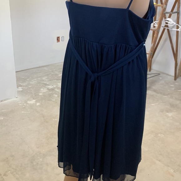 Formal Cocktail Short Navy Blue Beaded Dress women size L - Picture 7 of 14